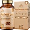 Nattokinase 120 Capsules | 200 MG 4000 FU Per Capsule | 100% Natural Vegan Non-GMO | Protein Enzyme from Japanese Natto | New & Improved Formula | 4 Months Supply view 1