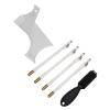 Beard Guide Stencil Template Kit, Beard Styling Trimming Tool Portable with 4pcs Barber Pencil Brush for Salon (White) view 1