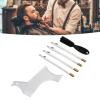 Beard Guide Stencil Template Kit, Beard Styling Trimming Tool Portable with 4pcs Barber Pencil Brush for Salon (White) view 3