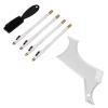 Beard Guide Stencil Template Kit, Beard Styling Trimming Tool Portable with 4pcs Barber Pencil Brush for Salon (White) view 4
