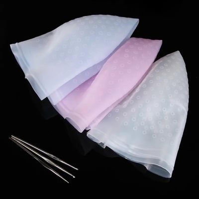 ZPFDSG Highlighting Cap Reusable Silicone Coloring Highlighting Dye Cap Hat Safety Breathable Hook Women Styling Tool DIY Hair Dyeing Tool. (Color : 1pcs-pink)