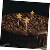 ABOOFAN 70pcs Star Cake Decorating Ornament Paper Cups Cupcakes Toppers Dessert Picks Toppers para Comida Disposable Cupcake Topper Cake Picks Cake Topper for Party Child Accessories Wood view 3