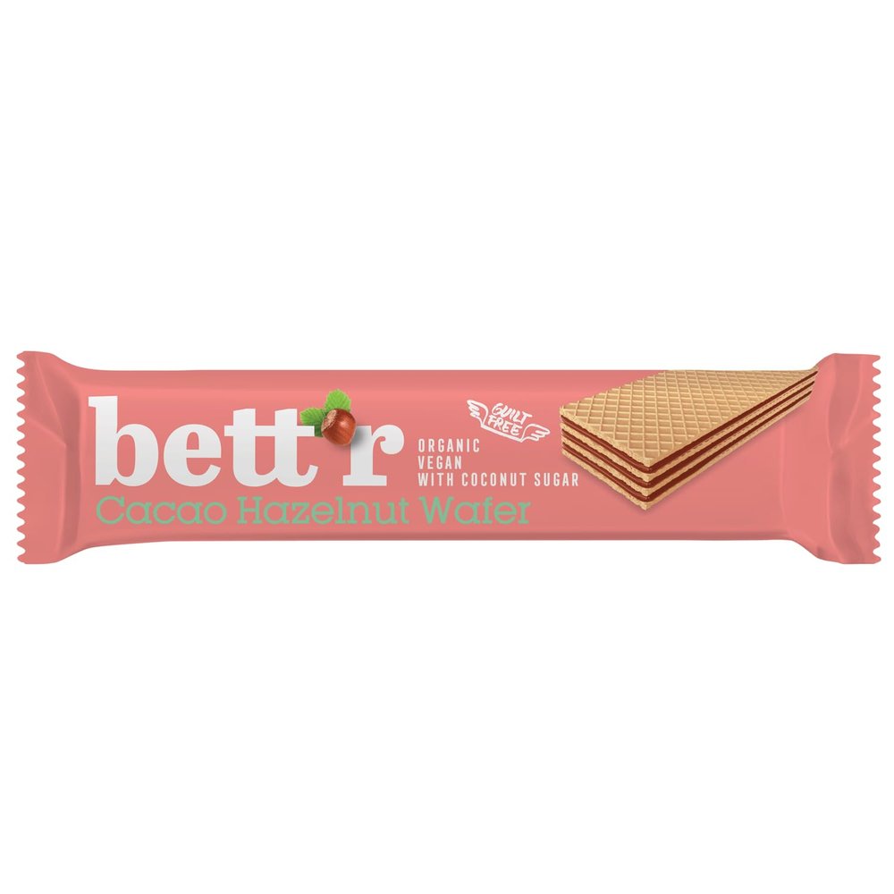 BETT'R: Cacao Hazelnut Wafer - Cocoa Hazelnut Waffle Cuts (20 x 30 g)