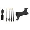 Beard Guide Stencil Template Kit, Styling Easy Clear Mark Portable Multiple Curve Beard Styling Trimming Tool with 4pcs Barber Pencil Brush for Hair Salon (Black) view 3