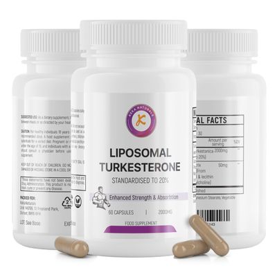 Liposomal Turkesterone 2000mg, 60 Capsules, Standardised to 20%, Ajuga Turkestanica Extract, Ultra High Absorption, Strength & Muscle, No Additives, Non-GMO, 60 Capsules