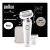 Braun Silk-pil 9 Flex, Epilator with 360 degree Flexible Head for Easy Hair Removal, Wet & Dry, Lasting Smooth Skin, with Lady Shaver Head & Trimmer Comb, 9-030 3D, White/Rose Titan view 1