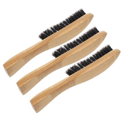 DOITOOL 3pcs Natural Boar Bristles Beard Brush for Men Shaving Care Kit for Dad Boyfriend Random Style