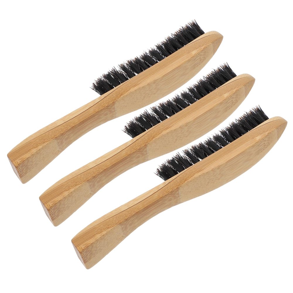 DOITOOL 3pcs Natural Boar Bristles Beard Brush for Men Shaving Care Kit for Dad Boyfriend Random Style
