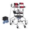 Folding Walker with 8 Wheels and Toilet with Lid, Lightweight Standing Mobility Aid Height Adjustable Rolling Walker for Elderly and Patient Recovery Training,Handbrake (Size : with Handbrake) view 1