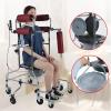 Folding Walker with 8 Wheels and Toilet with Lid, Lightweight Standing Mobility Aid Height Adjustable Rolling Walker for Elderly and Patient Recovery Training,Handbrake (Size : with Handbrake) view 2