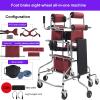 Folding Walker with 8 Wheels and Toilet with Lid, Lightweight Standing Mobility Aid Height Adjustable Rolling Walker for Elderly and Patient Recovery Training,Handbrake (Size : with Handbrake) view 3