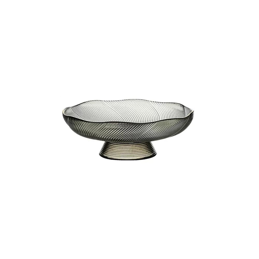 WAOCEO Fruit Bowls Glass Fruit Plate Living Room Coffee Table Household High-end Luxury Style High-end Tall Snack Plate Senior Sense of Transparent Fruit Plate Fruit Basket (Color : A, Size : M)
