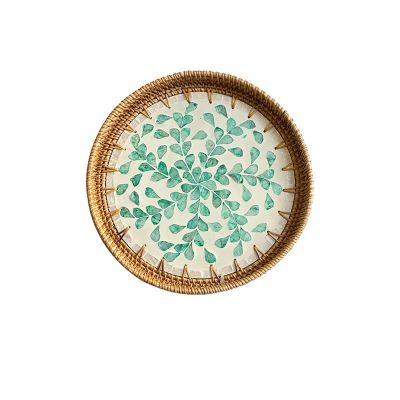 WAOCEO Fruit Bowls Woven Fruit Tray Tray Living Room Coffee Table Home Snack Storage Basket Bun Box Snacks Fruit Basket Fruit Tray Fruit Basket (Color : 03, Size : Small)