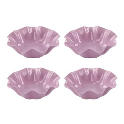 WAOCEO Fruit Bowls 4 PCS Fruit Tray Home Living Room Fruit Tray Modern Simple Coffee Table Snack Tray Creative Fruit Tray Plastic Dried Fruit Tray Fruit Basket (Color : Purple)
