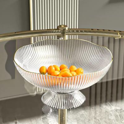 Fruit Bowls Fruit Tray Home Living Room Coffee Table Fruit Basket Candy Tray Snack Placement Tray Snack Tray with Base Fruit Basket (Color : White)
