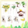 11 PCS Monkey Cake Decoration Monkey Cake Topper Monkey Birthday Deco Banana Cake Coconut Tree Cake Safari Cake Decorations view 2