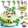 11 PCS Monkey Cake Decoration Monkey Cake Topper Monkey Birthday Deco Banana Cake Coconut Tree Cake Safari Cake Decorations view 4