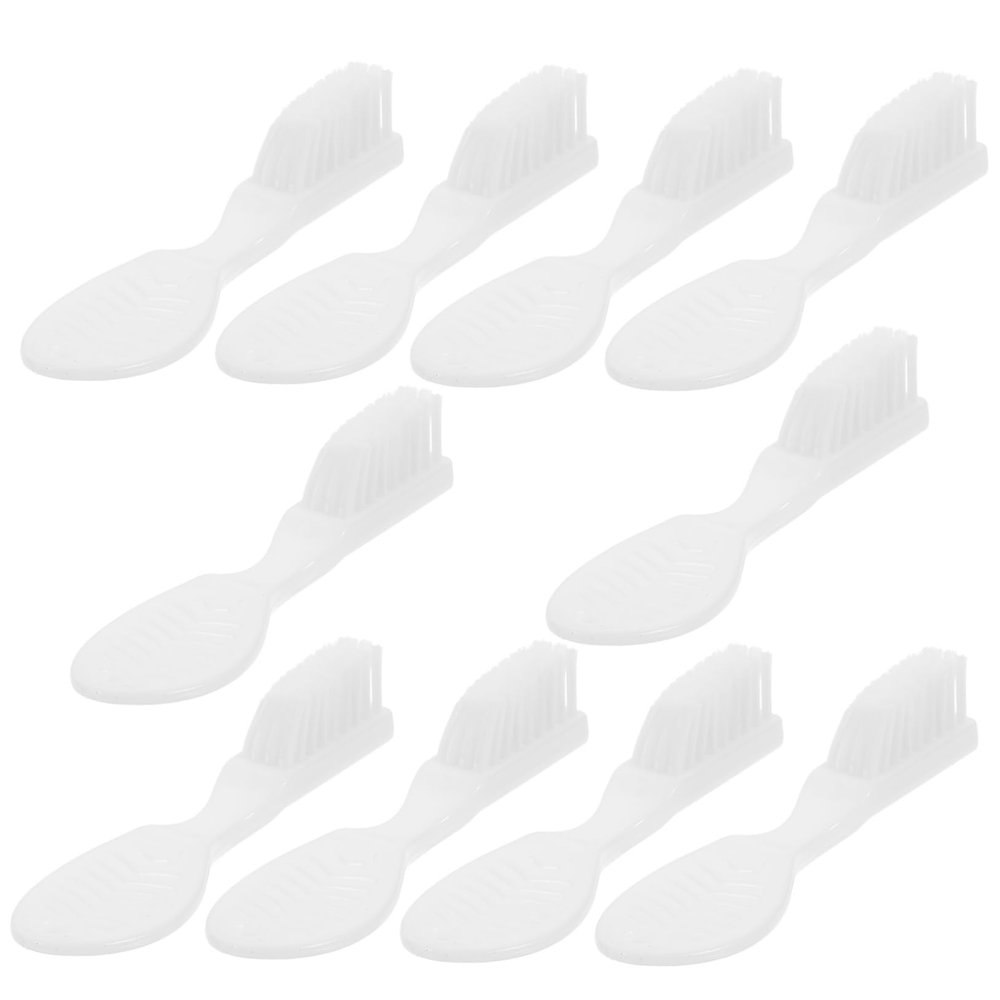 Angoily Wear-Resistant Prison Toothbrush 10pcs Small Mini Size Oral Cleaning Brush with Soft Finger Guard Short Handle for Inmate Self- Prevention