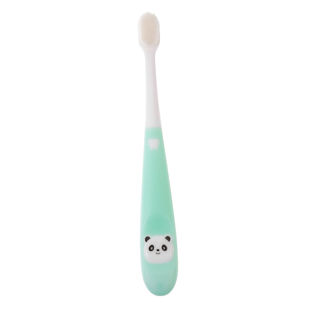Gatuida Children's Soft Bristle Toothbrush for Ages 2-12, Panda Design Manual Oral Cleaning Brush Comfortable Soft Bristles, Green Tooth Cleaner Suitable for Kids Mouth Care