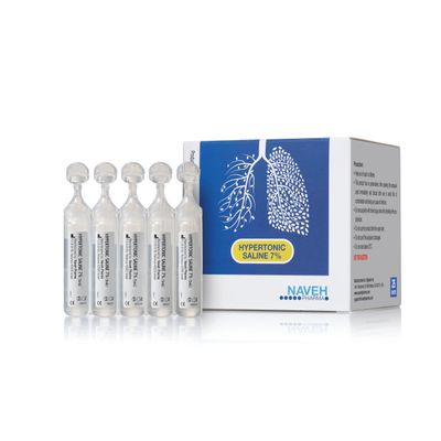 NAVEH PHARMA RSV 7% Hypertonic Saline Solution for Nebulizer Machine | Nebulizer Respiratory Support for Adults & Seniors | Clear Lungs & Airways | 25 Bullets (0.17 Fl Oz Each)