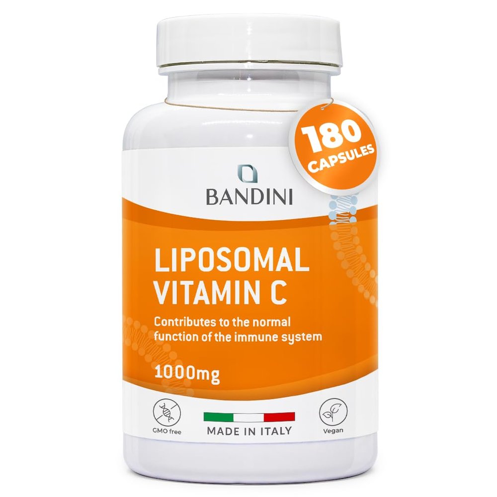 Bandini Liposomal Vitamin C | High Strength Ascorbic Acid Capsules, High Absorption & Bioavailability | Immunity, Energy, Skin Support - Boosts Collagen & Reduces Fatigue (180 Count (Pack of 1))