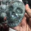 home decoration 1pc Natural Hand Carved Labradorite Quartz Skulls 300-400g for Reiki view 2