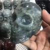 home decoration 1pc Natural Hand Carved Labradorite Quartz Skulls 300-400g for Reiki view 4
