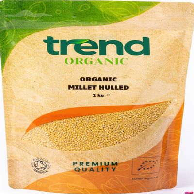 Trend Organic Millet Hulled, 1kg-Versatile Whole Grain, Rich in Fibre, Protein, Vitamins and Minerals, Certified Organic, Vegan, Non-GMO, No Additives No Preservatives, Raw