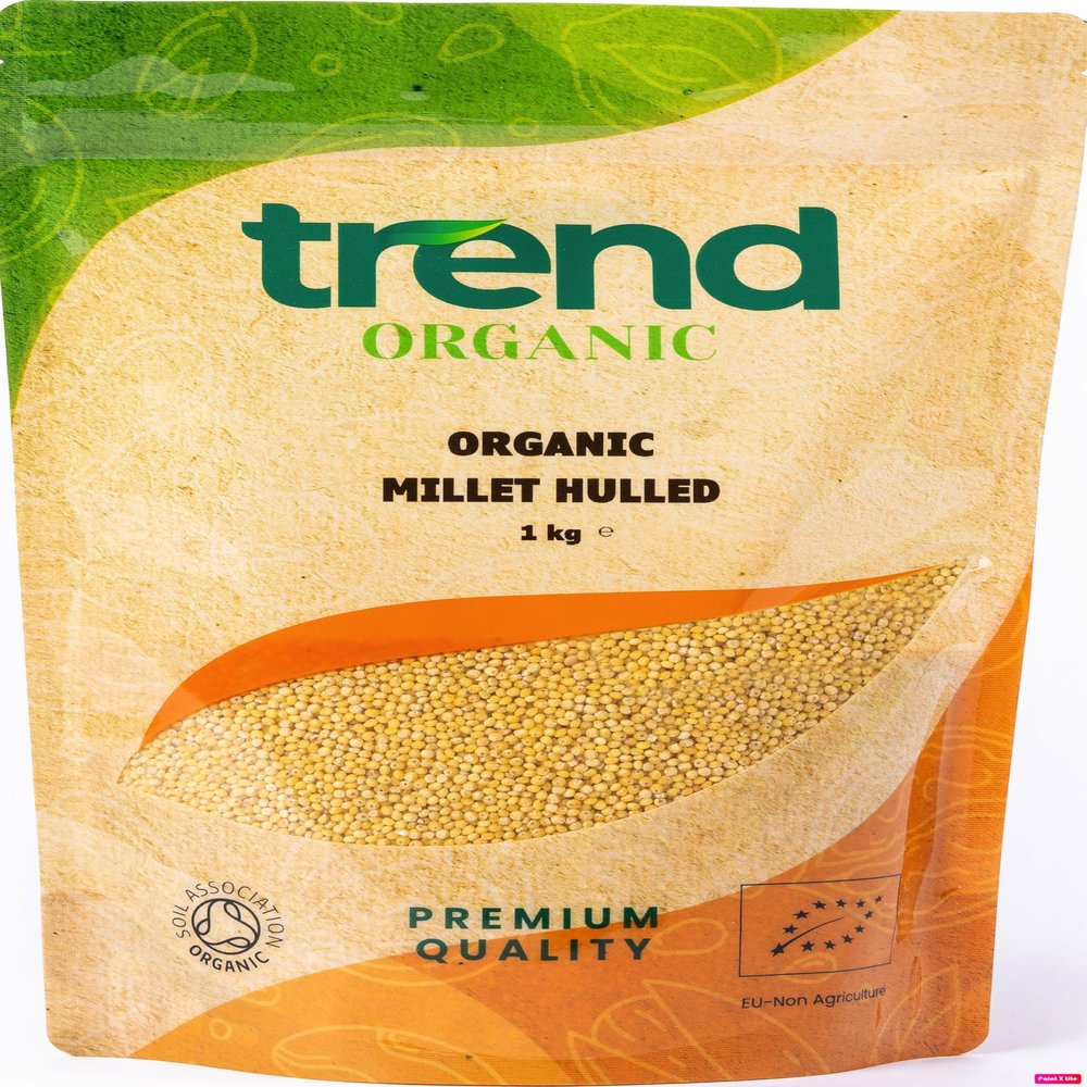 Trend Organic Millet Hulled, 1kg-Versatile Whole Grain, Rich in Fibre, Protein, Vitamins and Minerals, Certified Organic, Vegan, Non-GMO, No Additives No Preservatives, Raw