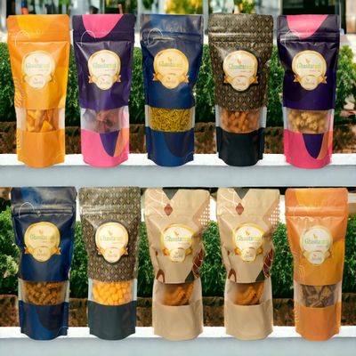 Ghasitaram Gifts JaicchaBest of 10 Roasted Namkeens Pouches|Gift for Diwali,Holi,Rakhi,Valentine,Christmas,Birthday,Anniversary,Gift for Her,Him,Mothers Day,Fathers Day|