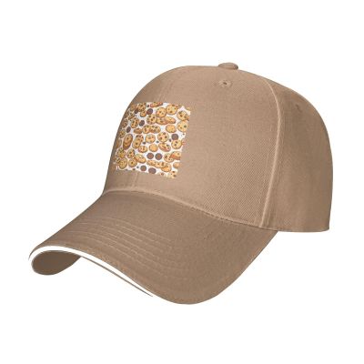 YYHWHJDE Cookies Food Chocolate Chip Biscuits Pattern Unisex Baseball Cap Natural : Breathable, Light