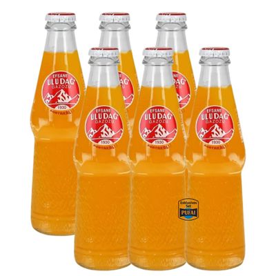 ULUDAG Orange Fizzy Drink Gazoz 200 ml x 6 pieces
