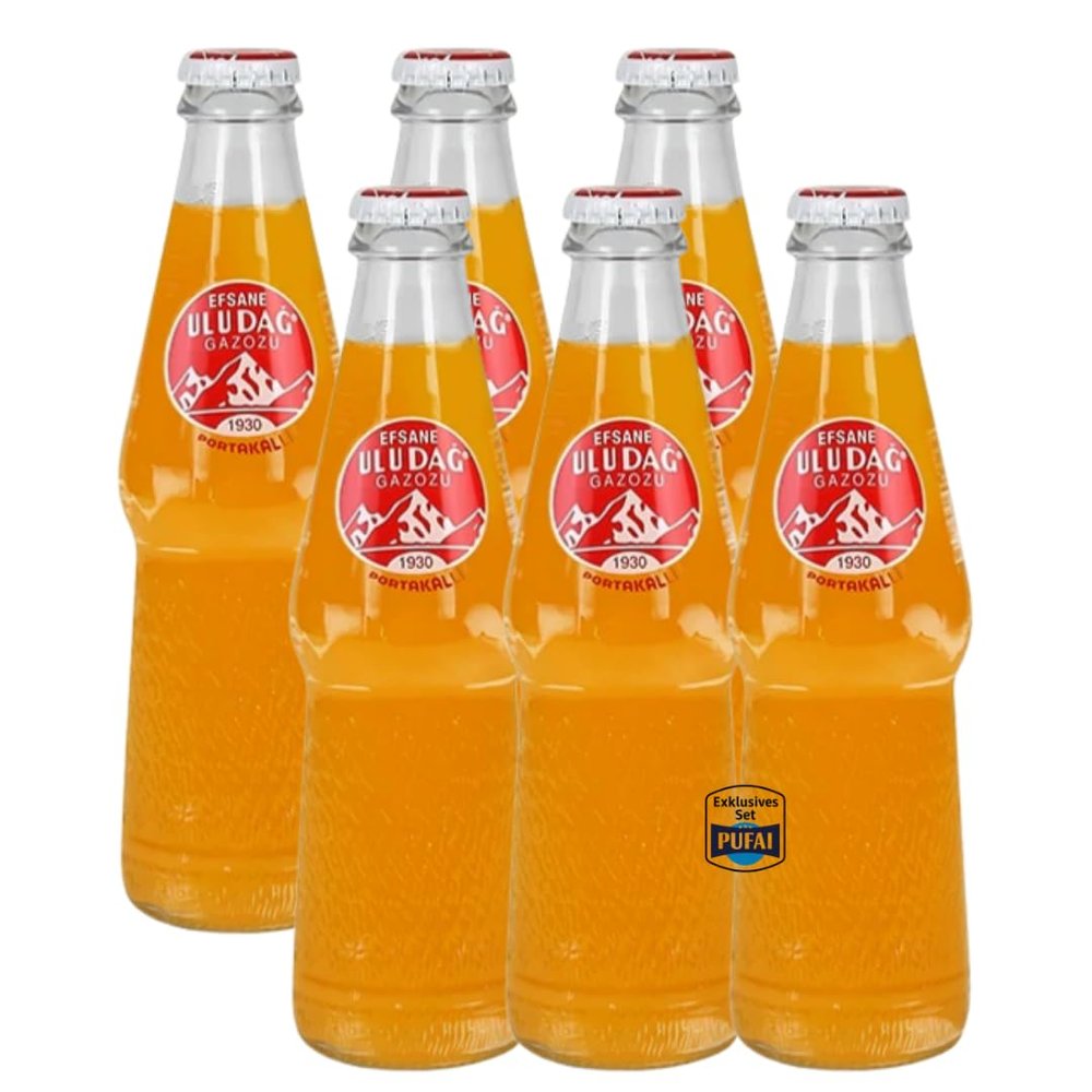 ULUDAG Orange Fizzy Drink Gazoz 200 ml x 6 pieces