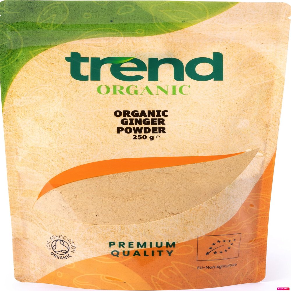 Trend Organic Ginger Powder, 250g - Aromatic Bliss Ideal for Cooking, Baking, and Herbal Tea, Certified Organic, Vegan, Sustainably Sourced, Non-GMO, No Additives No Preservatives, Raw