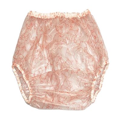 Haian High-Waisted Adult Incontinence Pull-on Plastic Printed Waterproof Pants 3 Pack (M, Bear)