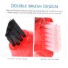 PartyKindom 4Pcs Portable Mini Cleaning Brush Double-Head Ergonomic Handle Oral Care Tools for Partial Dentures Blue Red Orange Green view 4
