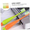 DOITOOL 6pcs Boys and Girls Carrot Toothbrush Manual Soft Bristles for Boy Girl Carrot Shaped Toothbrush for Toddlers and and for Home Use view 4