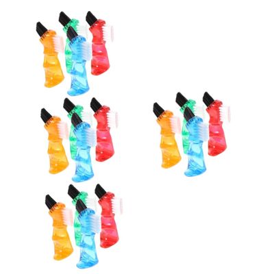 PartyKindom 16pcs Double-Head Denture Brush Small Portable Mini for Home Use Multi-Functional Creative Personal Denture Cleaning Tool for False Teeth Oral Care