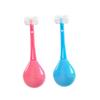 GLEAVI Childrens Manual Toothbrush Set 2pcs Soft Bristle 3-Sided Tumbler Design Portable Dental Care Tool for Kids Boys and Girls Ages 3-8, Cartoon Pink and Blue Tooth Cleaning Brush view 1