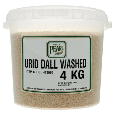 White Pearl Urid Dall Washed 4kg-Food