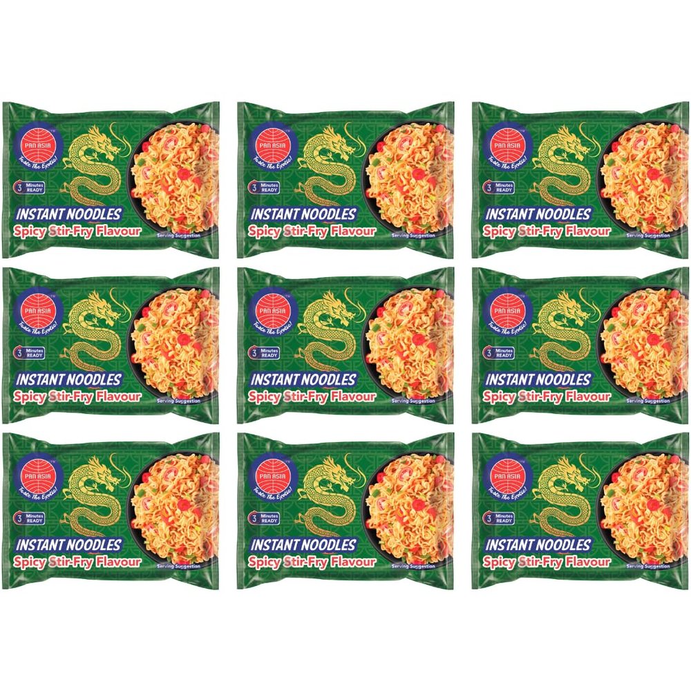 Pack Of 9 - Instant Noodle 85g - Spicy Stir Fry - Flavour Instant Noodles - Delicious Treats Spicy Stir Fry Noodle - Noodle Food Quick And Convenient Snack - Enjoy Delicious Noodles In Minutes