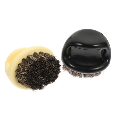 NOLITOY Beard Brush Broken Hair Cleaning Brush 2Pcs 6X5Cm Gentleman'S Style Reduce Beard Itch Strong Water-Absorbing Quality Men Wet Shaving Use with Shaving Soap and Cup