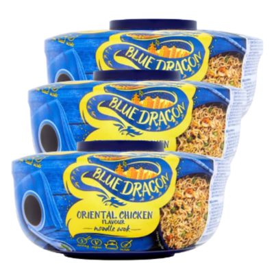 Pack Of 3 x Oriental Chicken Noodle Bowls - Just Add Boiling Water - Chicken Noodle Bowl - Delicious Spicy Chicken Flavour Instant Noodles - Delicious Treats Spicy Noodle