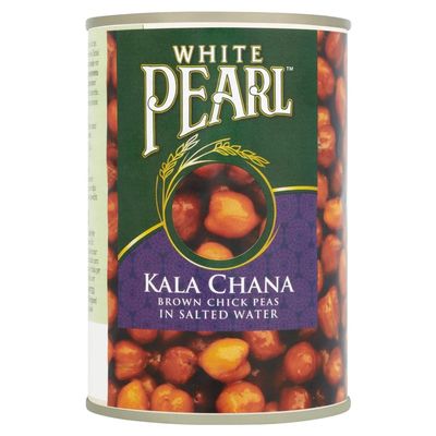 White Pearl Kala Chana Brown Chick Peas in Salted Water 400g-Food