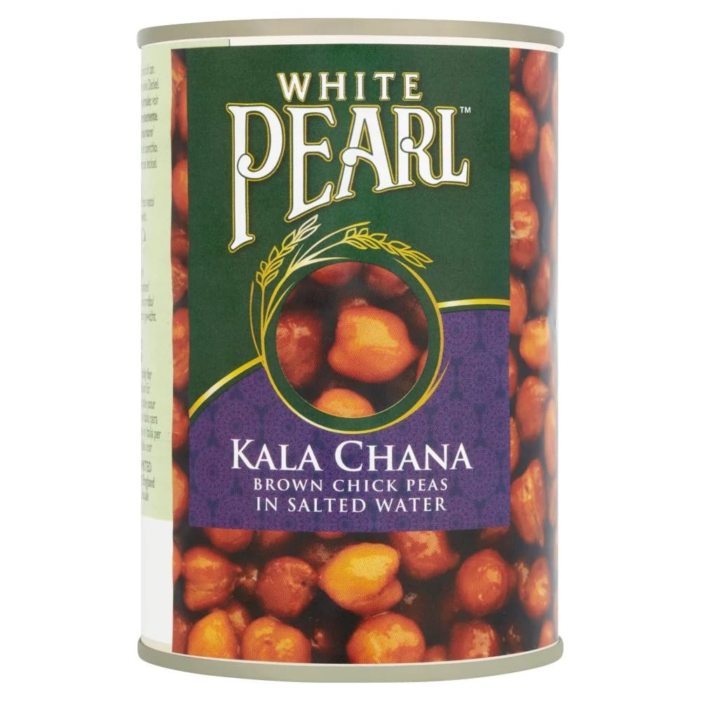 White Pearl Kala Chana Brown Chick Peas in Salted Water 400g-Food