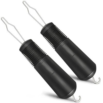 2Pcs Button Helper Tool Dress Zipper Pull Helper with Non- Grips to Help with Shirts, Coats, Button Hook Aids for The Elderly and Arthritic