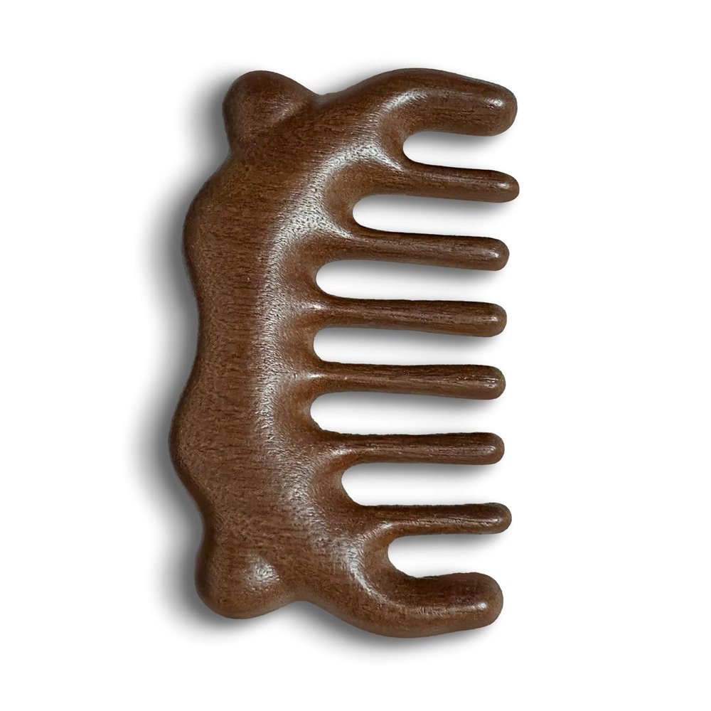 Wooden Scalp Massager - Handmade 100% Natural Green Sandalwood Wide Tooth Combs - Wood Massage Comb & Sandalwood Comb for Hair Growth