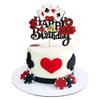 Cyodoos1PCS Casino Cake Decoration Dice Poker Chips Cupcake Cake Topper Playing Cards Vegas Theme Cupcake Toppers Decorations Poker Night Party Supplies view 1