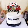 Cyodoos1PCS Casino Cake Decoration Dice Poker Chips Cupcake Cake Topper Playing Cards Vegas Theme Cupcake Toppers Decorations Poker Night Party Supplies view 4