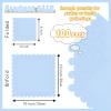 100 pcs 2-Ply Light Blue Napkins Folded 5 x 5 inch Scalloped Disposable Cocktail Napkins Paper Napkins for Dinner Wedding Party Beverage Napkins view 3